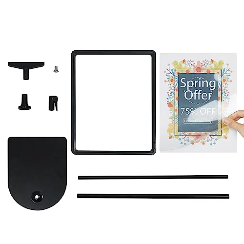 Sign Holder, Sign Stand With Adjustable Height Snap Open, Reusable Sign Holder 8.5 X 11 Inch, Sign Stands For Display Advertising Business Menu Flyer Signage, Vertical And Horizontal View Sign Holder Stand (Black, 2 Pack) #TOP4