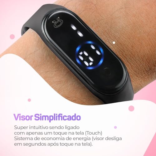 Relógio Feminino Digital à Prova D'Água Bracelete Simples Uso Confortável - Presente Fashion e Func