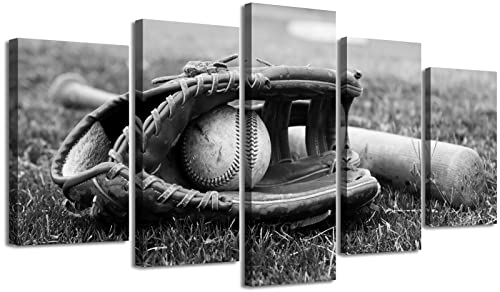 Baseball Decor Sports Wall Art Black and White Man Cave