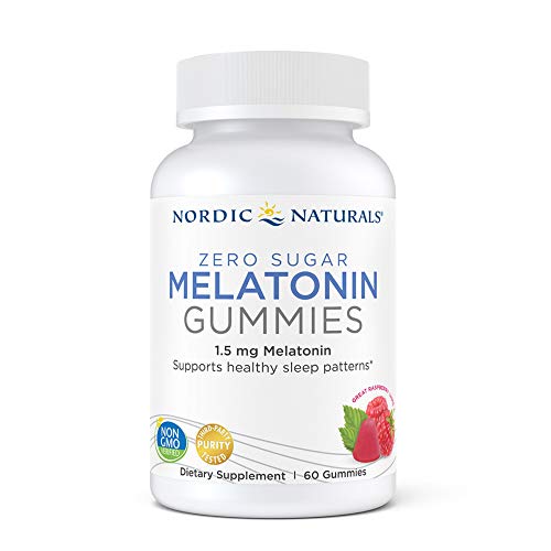 Nordic Naturals Zero Sugar Melatonin Gummies, Raspberry - 1.5 mg Melatonin - 60 Gummies - Great Taste - Restful Sleep, Antioxidant Support - Non-GMO, Vegan - 60 Servings