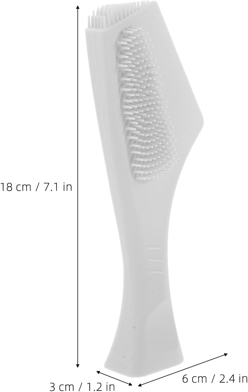 Uonlytech Kitchen Jar Cleaning Brush, White Dense Soft Silicone Bristles image 2
