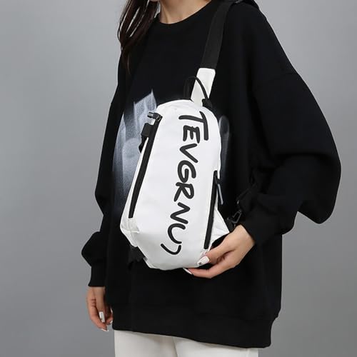Mochila tipo bandolera para hombre y mujer blanca miniatura 4