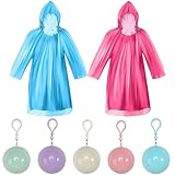 FASBET 5 Stück Regencape Regenponcho Damen Herren wasserdicht Einheitsgröße aus PE bunt sortiert | Notfall Regenponcho Fahrrad Wandern Trekking Outdoor Regenschutz Regen Poncho Rain Poncho