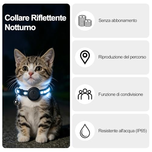 Syeioxn Collare GPS Gatto 2 in 1