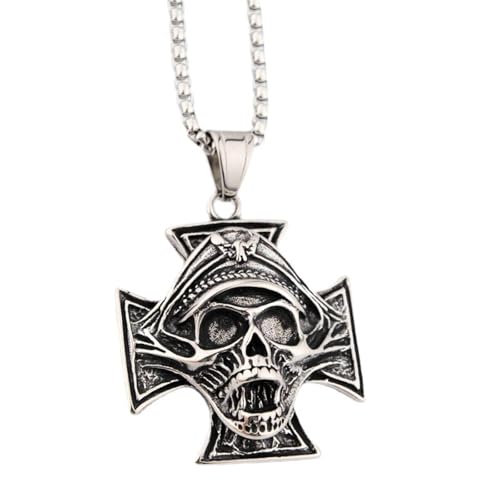 Pendentif tendance hommes et femmes avec croix et crâne de pirate