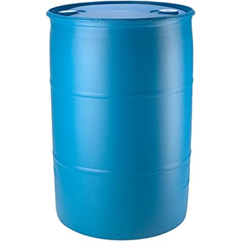 55 Gallon Blue Water Barrel | Solid Mold |2 Inch Bung Holes, Good for Long Term Drinking Water Use | BPA Free Cover