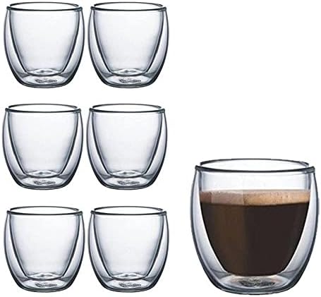 Conjunto Copos Para Café Parede Dupla Sem Alça 80ml borossilicato...