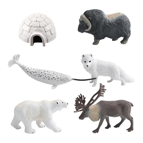 Zxpjkyu Set de 6 Figuras de Animales de Juguete simulados, Ideales para Fiestas temáticas y decoración de Pasteles. Un Juguete Educativo y Divertido.