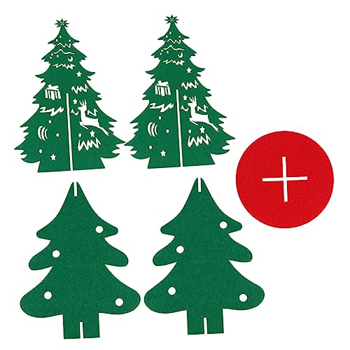 PRETYZOOM Whimsical Christmas Tree Decorations 2 Pack Mini Bendable Tree Ornaments Tinsel Home Decor