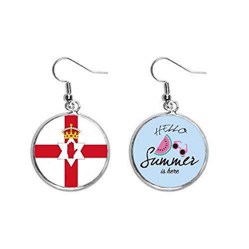 Pendientes de sandía y bandera de Irlanda del Norte para el lóbulo