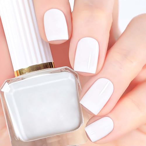 Nail Polish - Classic White Nail Polish - Quick Dry Long Lasting Chip Resistant Varnish - Air Dry No UV Needed - Perfect All-Year Color - DIY Nail Art
