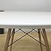 Mod Made Paris Tower White Round Wood Dining Table for 4-6 People Mid-Century Inspired Design