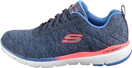 Skechers Skechers Women's Flex Appeal 3.0 Trainers, Blue Navy Mesh Pink Purple Trim Nvmt