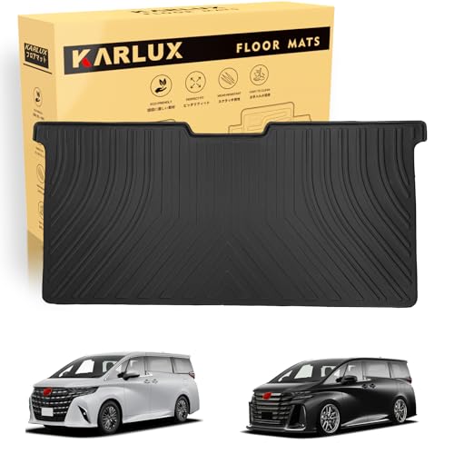 KARLUX トヨタ 新型 アルファード ヴェルファイア 40系 専用の2列目フロアマット。3Dカーマットは防水・防滑・防汚でTPE素材製。Alphard VELLFIRE 40 2023年6月〜現行に最適化されたカスタム設計。 (40系~2列目フロアマッ