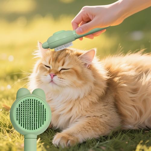 Image of Zoocozy Cat Brush for Shedding, Dog Deshedding Brush, Pet Hair Removal Tool for Puppy Pitten(Green)