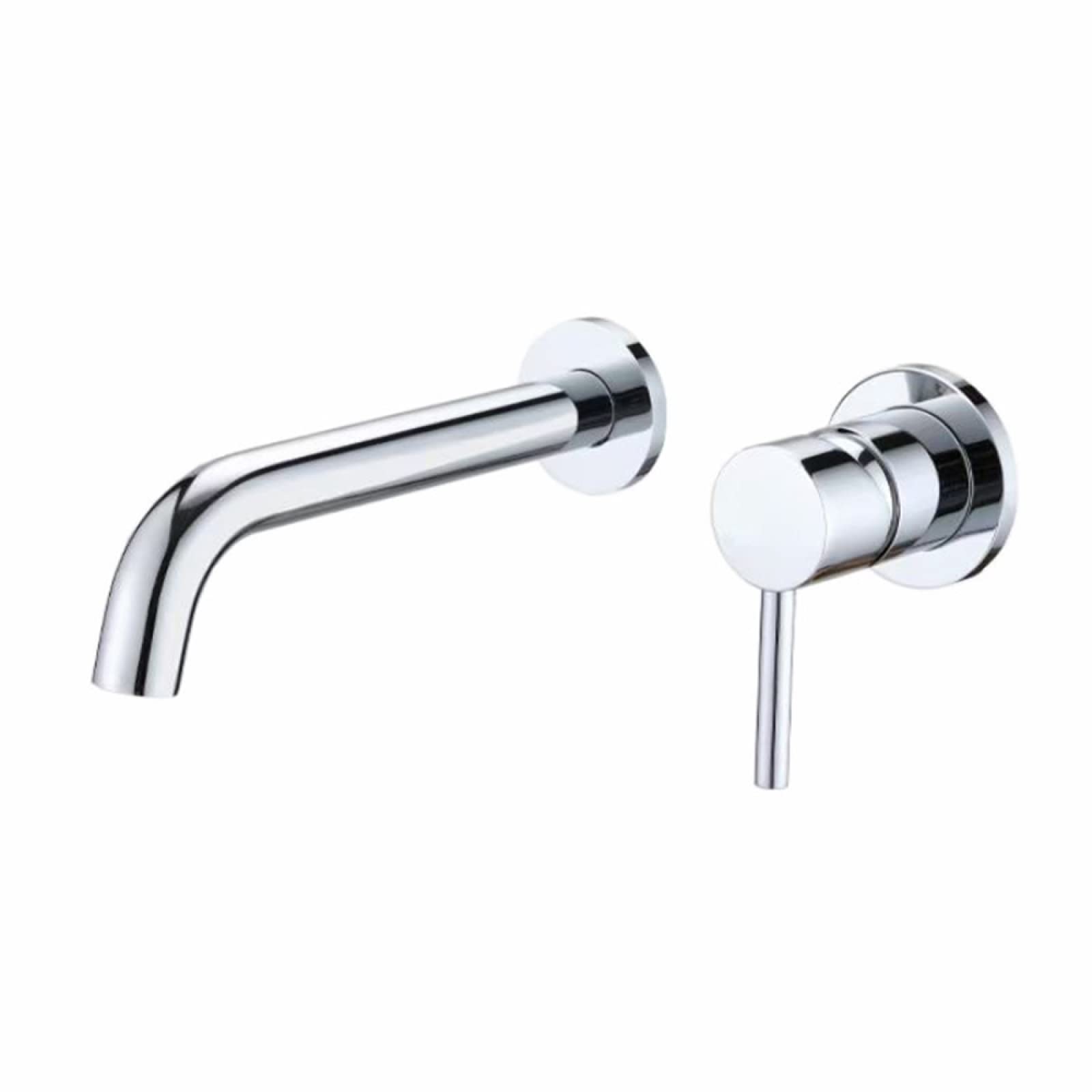 Robinet de salle de bain mural chromé avec mitigeur eau chaude froide
