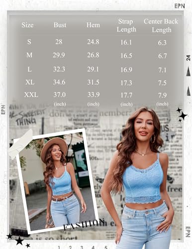 Image of Avidlove Lace Bralette for Women Spaghetti Strap Tank Top V Neck Slim Basic Camisoles
