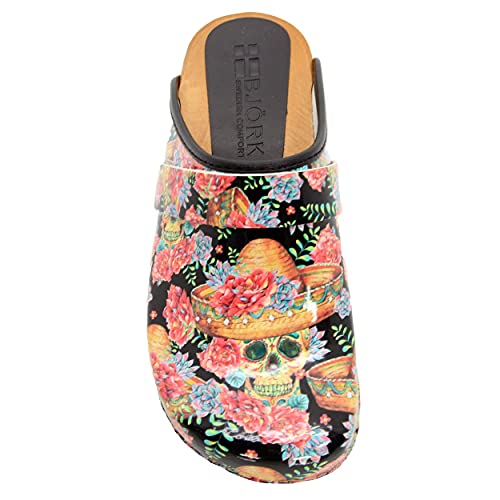 Image of Bjork Maja Wood Open Back Leather Clogs