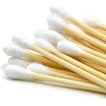 Kingzhuo 1000pcs Cotton Swabs 4" Wood Stick for Medical Wound Care Skin Clean Widely Used at School Office Home 4" 1000pcs