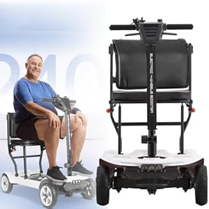 Opvouwbare 4-Wielige Scootmobiel,Hulpmiddelen Voor Mobiliteit,Scooters Voor Senioren,4-Wielige Lichtgewicht Scootmobielen Voor Volwassenen,Veilig Draagvermogen 120 Kg/265 Lbs