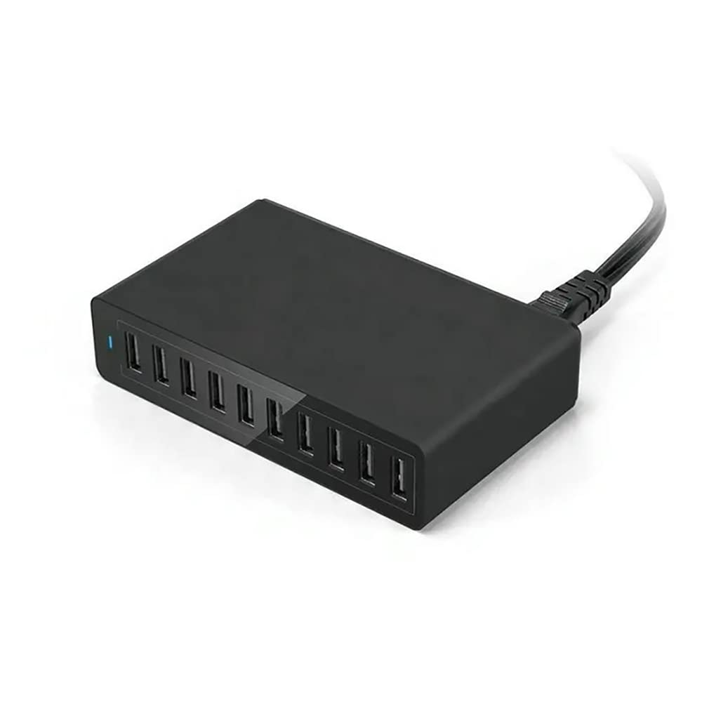 10 Port USB Ladegerät – Bis zu 10 Geräte Gleichzeitig Laden, Kompatibel mit Smartphones, Tablets und Powerbanks