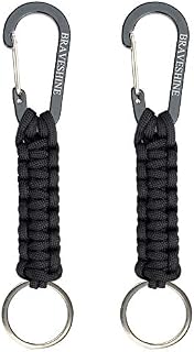Keychain with Snap Hook Carabiner Clips, Paracord Keychain Carabiner Clips with Locking D Ring Hooks Hangers, Heavy Duty Lanyard Key Chain for Car Keys, Backpack, Tools, Men, Women