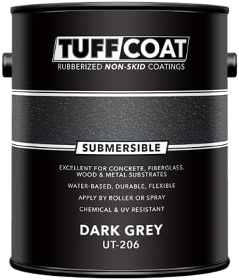 Tuff Coat UT-206 Dark Gray - Submersible, Water-Based, Rubberized Non-Skid Coating - 1 Gallon