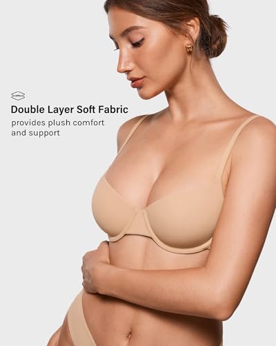 INLYRIC Women's Inbarely Plus Balconette Bra - Demi Unlined No Padding Underwire Comfort Natural Support Everyday Bras4
