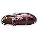 Imagen de ANUFER Mujeres Elegante con Cordones Brogues Plataforma Piel Sintética de Charol Casual Zapatillas Deportivas SN0701109 Borgoña EU37