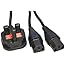 rhinocables UK Power Cable IEC C13 Kettle PC Computer Power Supply Mains Cord Universal Lead (Double Mains Splitter)