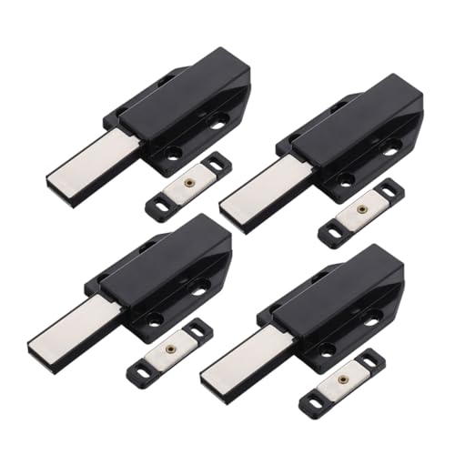 ledmomo 4個 磁吸式プッシュタッチラッチ 耐久製 キャビネットドア自動ロック 強力磁付き 引き戸対応 食器棚クローゼット用