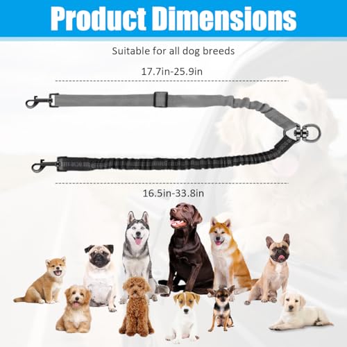 Doppelleine für 2 Hunde, Verwicklungsfrei, Um 360° Drehbar Hundeleine für 2 Hunde, Verstellbar, Stoßdämpfend, Reflektierend für Kleine, Mittlere und Große Hunde für Sicheres Gassi Gehen und Training