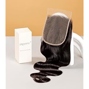 Triippy Raw Hair 5×5 HD Lace Closure Body Wave More Less Shedding than Regular Virgin Hair, 0.10mm Ultra-Thin 5×5 Swiss Real HD Lace with 100{b13794532221bd7716b1630afd9d7d94fcba1925a8b0df34bdffa89758f7d763} Raw Cambodian Human Hair 14 Inches