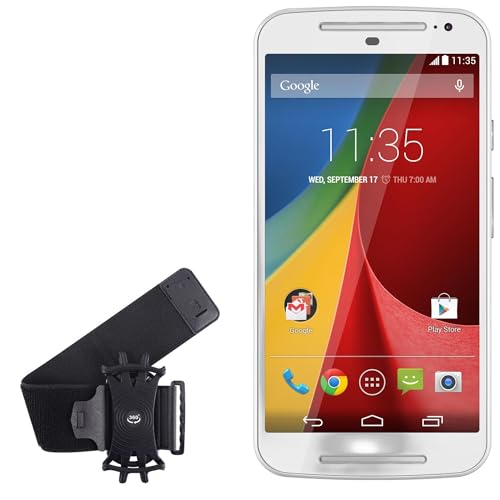 BoxWave Holster Compatible with Motorola Moto G (2014) - ActiveStretch Sport Armband, Adjustable Armband for Workout and Running - Jet Black