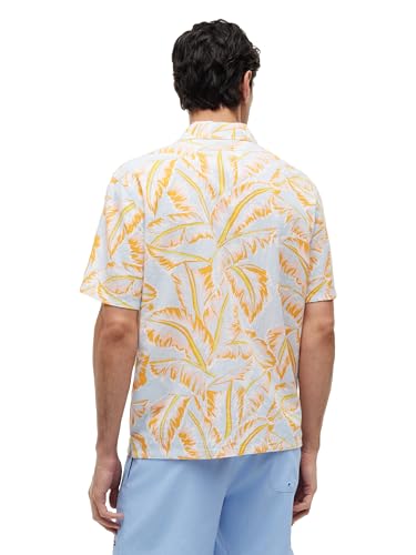 Image of Tommy Hilfiger Men's Lightweight Short Sleeve Cotton Beach Print Shirt with Pocket, Men's Casual Button Down Summer Shirts