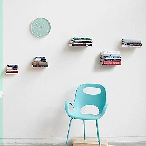Image of ROLLYWARE Unique Design Invisible Bookshelf Floating Book Shelf Wall Mounted Shelf Holder Hanging Home Storage Rack for Home (Hold Upto 10 Books per self) Black,Pack of 2