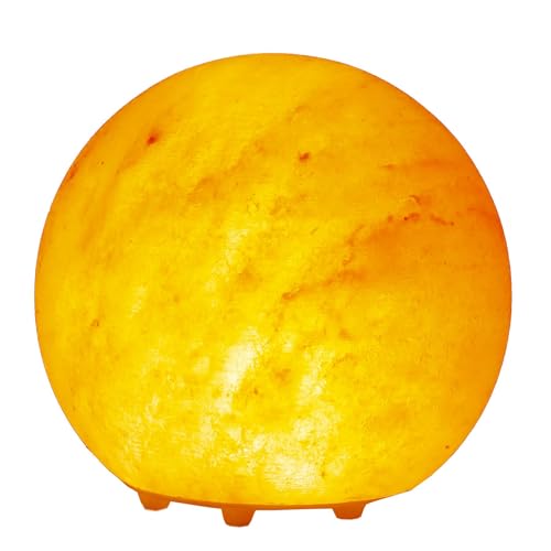 LENCARTA Salt Lamp Pink Globe Pyramid Himalayan Rock Salt Healing Crystals 100% Authentic Hand Crafted | LED Home Decor | for Home Bedtime Nightlamp Base| USB Powered 1-2 KG