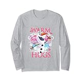 ディズニー アナと雪の女王 暖かい抱擁 オラフ ハート型 ビンテージ ポートレート 長袖Tシャツ