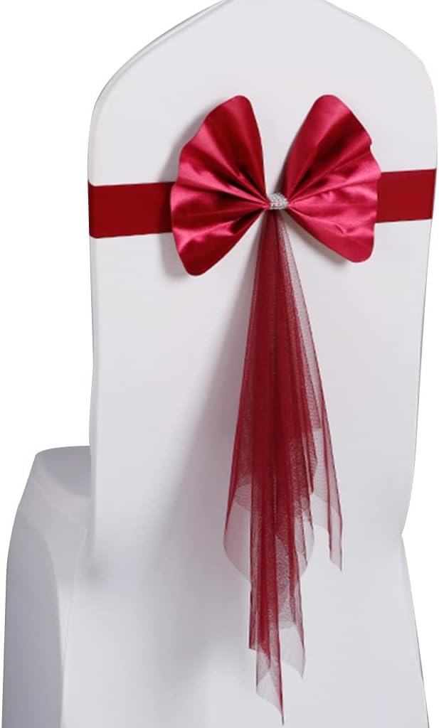 Chair Sashes for Wedding 10-100Pcs Elegant Bow Net Gauze Decoration Chair Bands Large-Scale Event Chair Back Decoration Birthday Party (Color : J Size :50) (E*30)