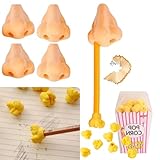 4pcs Office Supplies Set Nose Pencil Sharpener and 16 Pcs Pencil Erasers Toppers Cap Eraser Set - Great Gag Gift and Stocking Stuffer (4pcs +16Pcs)