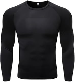 BaMfy Compression Shirt Men's Tight Fitting Shirt, Sports Training Shirt, Water Sports Bottom Shirt
