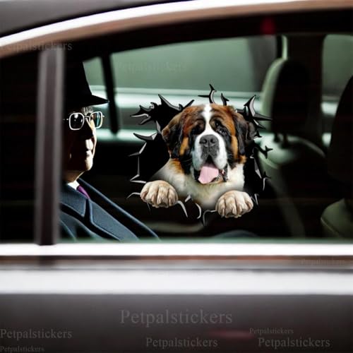 Image of Vinyl Dog Stickers - Car Decals for Women & Dog Lovers (St. Bernards)
