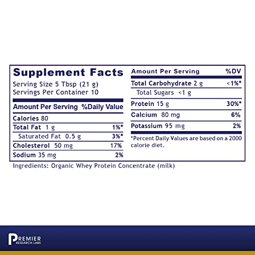 Premier Research Labs Whey Protein - Unflavored Premier Whey Protein Powder, Organic Whey Protein Concentrate thumb #1