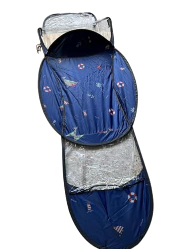 Image of Folding Motorcycle Canopy, Motorbike Sun Visor, Shade Tent, Umbrella, Windshield & Rain Cover - Universal Fit, Foldable, UV & Weather Protection (Blue)