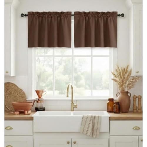 NICETOWN Cafe Curtains for Privacy - Thermal Insulated Room Darkeinh Short Blackout Small Window Tier Drapes for Half Window/Bedroom Decor(One Pair, 2