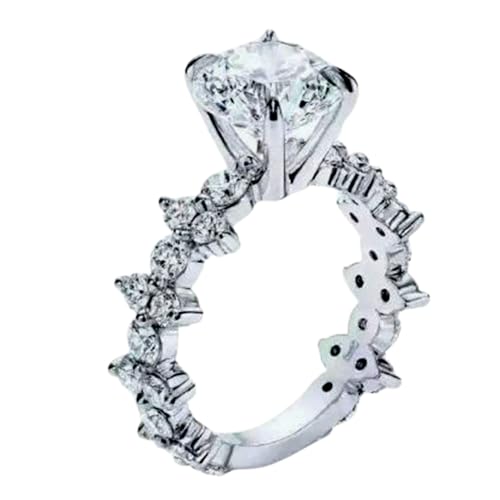 Bague de mariage en argent 925 massif et moissanite éclatante pour femme