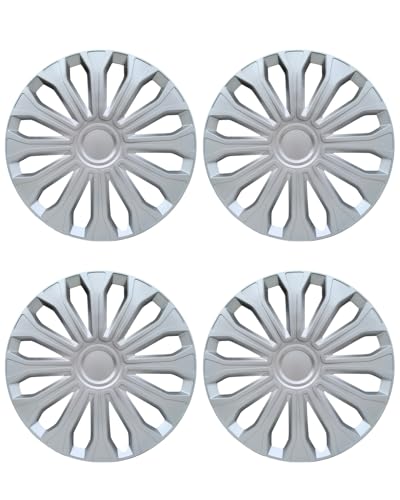 Image of ABX Hubcaps,16 inch hubcaps Set of 4, Wheel Rim Cover ABS Material, Snap On Car Truck SUV Replacement, for Toyota Camry Nissan Mazda etc, Silver