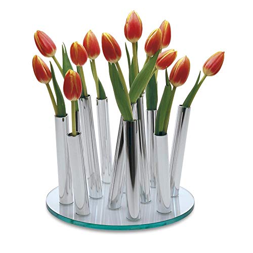 Philippi BOUQUET vaas 24 x 18 cm glas/aluminium gepolijst zilver - Afbeelding 3