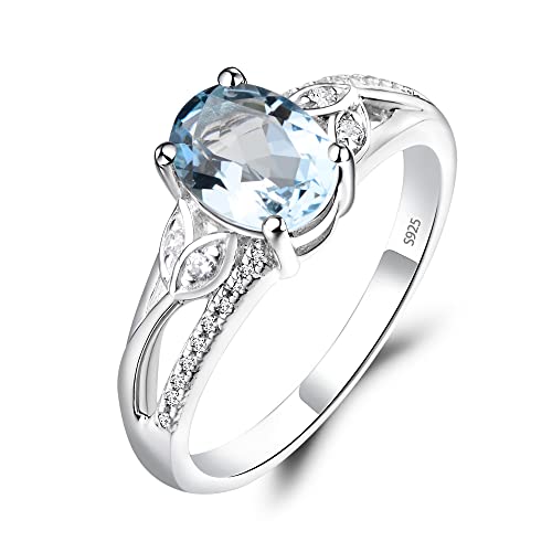 LUO 925 Sterling Silver Oval Shaped 8X6 MM Vintage Aquamarine ...