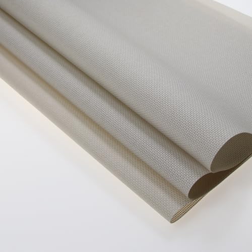 Image of KCS 3 pc of 15 inch x 18 inch(38cmx45cm) Counted Cross Stitch Cotton Aida Cloth Needlework Rolled Fabric Box,16CT,Pearl Grey